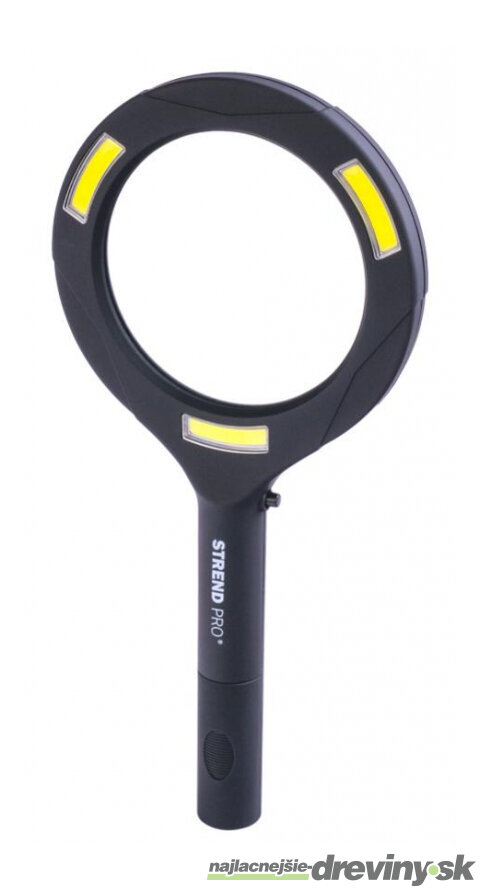 Lupa so svetlom 113x242x22 mm, 2xAA, LED 100 lm, 3x LED osvetlenie