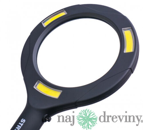 Lupa so svetlom 113x242x22 mm, 2xAA, LED 100 lm, 3x LED osvetlenie
