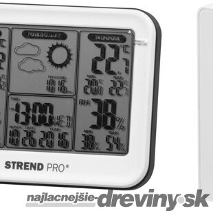 Meteostanica TMW08, digitálna, bezdrôtová s vonkajším senzorom a predpoveďou počasia, 130x25x100 mm