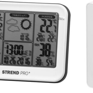 Meteostanica TMW08, digitálna, bezdrôtová s vonkajším senzorom a predpoveďou počasia, 130x25x100 mm