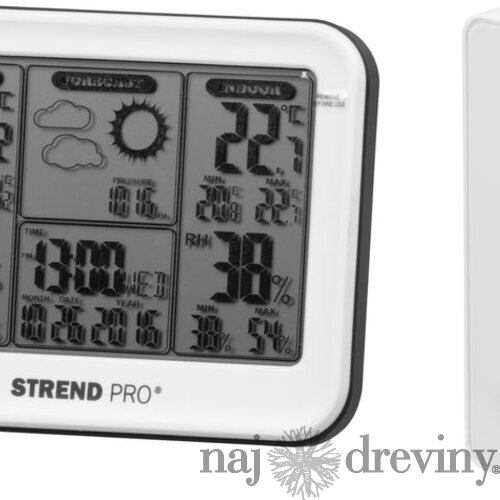 Meteostanica TMW08, digitálna, bezdrôtová s vonkajším senzorom a predpoveďou počasia, 130x25x100 mm