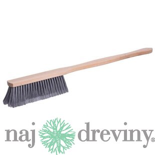 Metlička CRW BN60, nylon, predĺžená drevená rukoväť, 70 cm, mix farieb