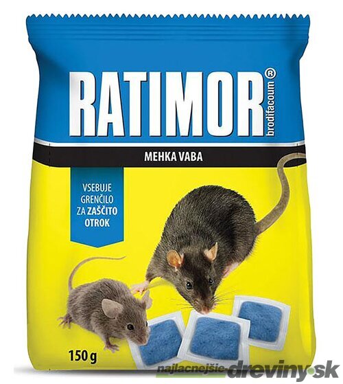 Návnada RATIMOR® Brodifacoum fresh bait, na myši a potkany, 120 g, mäkká