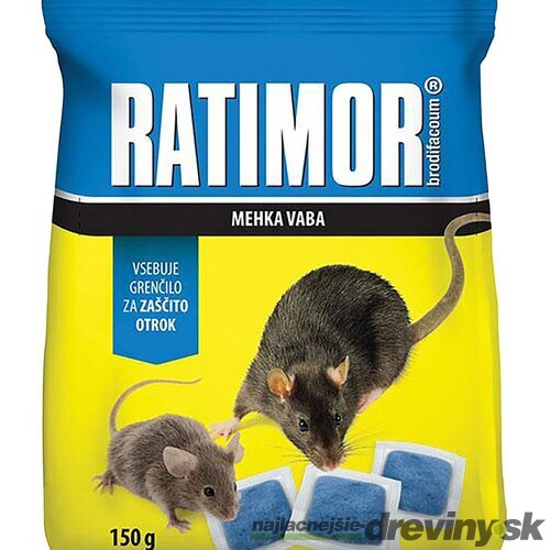 Návnada RATIMOR® Brodifacoum fresh bait, na myši a potkany, 120 g, mäkká