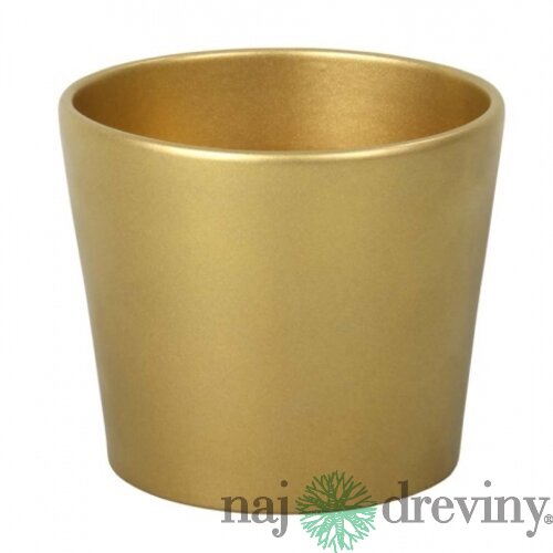 Obal na kvetináč CALYPSO CHRISTMAS keramický d15x13cm, žltý