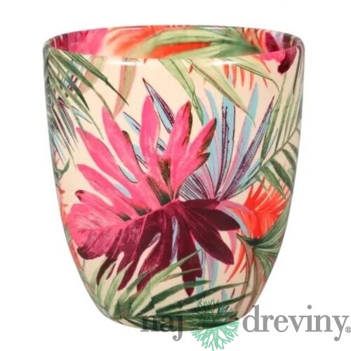 Obal na kvetináč KODET PALMA keramický lesklý d16x17cm