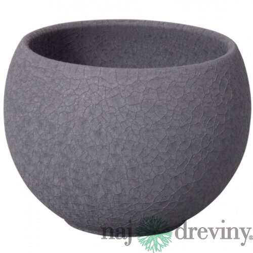 Obal na kvetináč LUNA BARANDE keramický matný d12x10cm, šedý