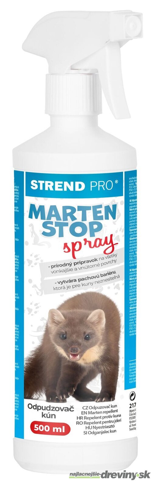 Odpudzovač Strend Pro MARTEN STOP, 500 ml, rozprašovač, prírodný plašič na kuny, odplašovač