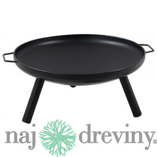 Ohnisko, BBQ, gril na drevené uhlie, kovové, okrúhle, 590x260 mm