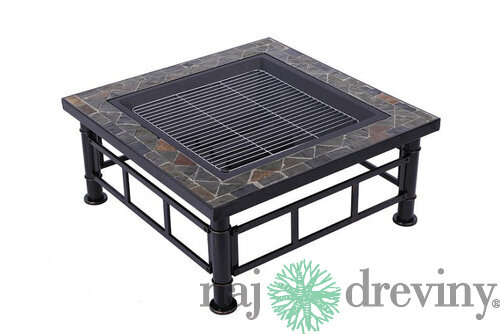 Ohnisko Grill, kovové, štvorcové, 81x81x50 cm