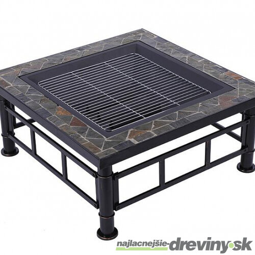 Ohnisko Grill, kovové, štvorcové, 81x81x50 cm