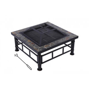 Ohnisko Grill, kovové, štvorcové, 81x81x50 cm