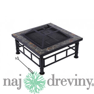 Ohnisko Grill, kovové, štvorcové, 81x81x50 cm