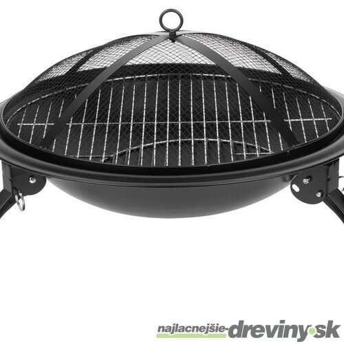 Ohnisko Homefire, BBQ, gril s roštom, na drevené uhlie, kovové, okrúhle, 545x400 mm