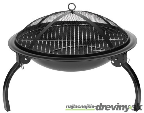 Ohnisko Homefire, BBQ, gril s roštom, na drevené uhlie, kovové, okrúhle, 545x400 mm