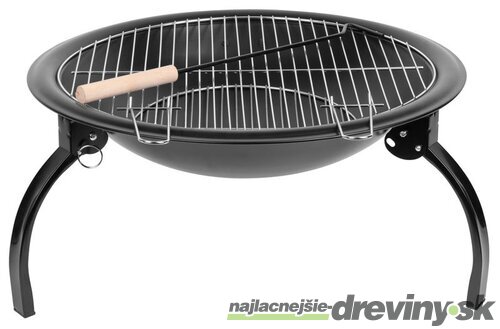 Ohnisko Homefire, BBQ, gril s roštom, na drevené uhlie, kovové, okrúhle, 545x400 mm