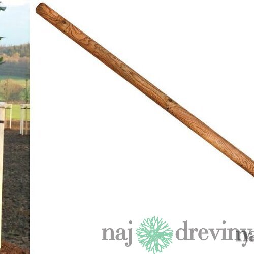 Oporný kôl na strom výška 250 cm, priemer 8 cm, guľatý