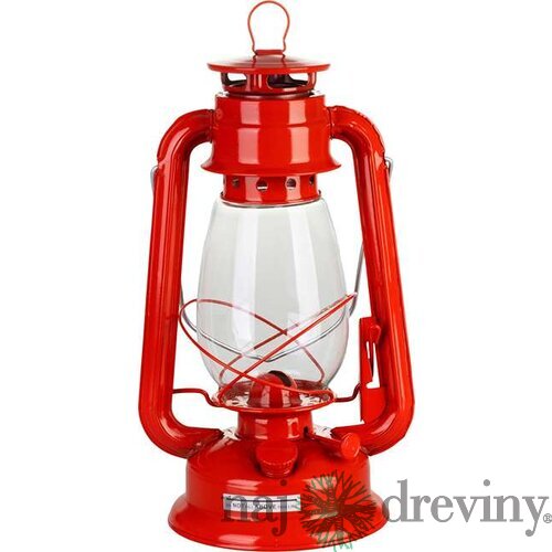 Petrolejová lampa červená, výška 30cm