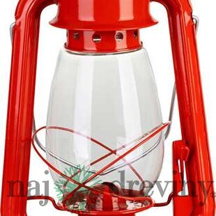 Petrolejová lampa červená, výška 30cm