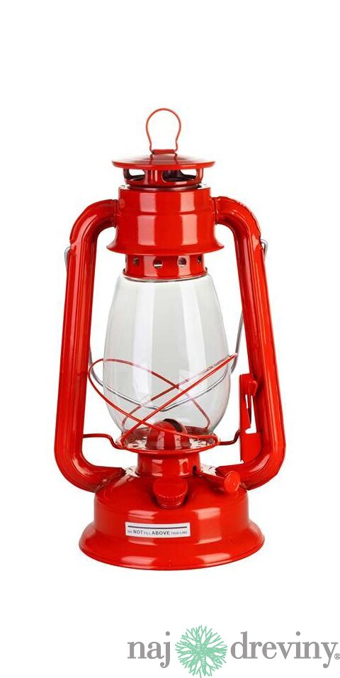 Petrolejová lampa červená, výška 30cm