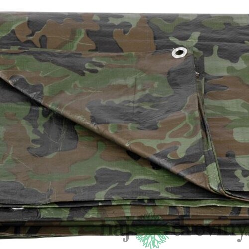 Plachta Tarpaulin Khaki 2x4 m, 80 g/m, zakrývacia, oliva/kamufláž, s okami