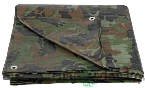 Plachta Tarpaulin Khaki 2x4 m, 80 g/m, zakrývacia, oliva/kamufláž, s okami
