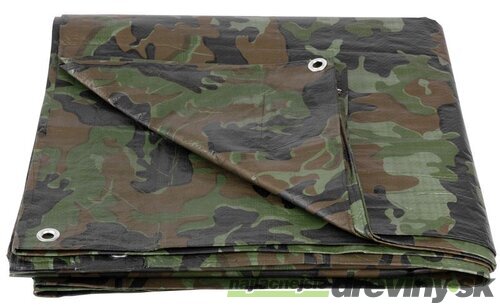 Plachta Tarpaulin Khaki 2x4 m, 80 g/m, zakrývacia, oliva/kamufláž, s okami