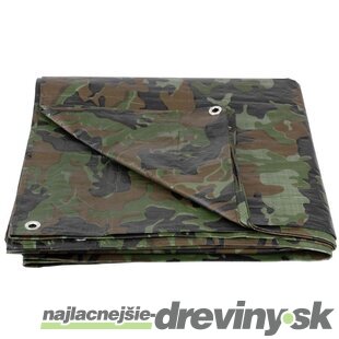 Plachta Tarpaulin Khaki 3x5 m, 80 g/m, zakrývacia, oliva/kamufláž, s okami