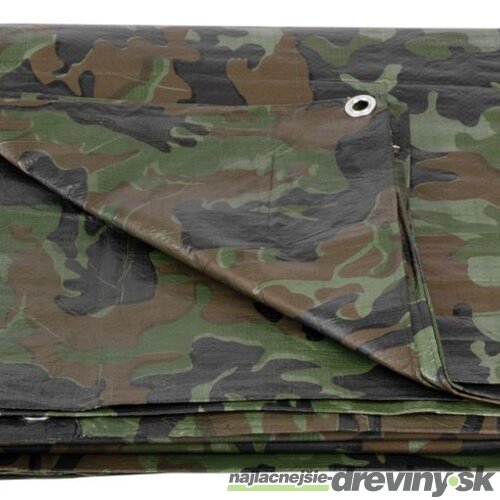 Plachta Tarpaulin Khaki 5x8 m, 80 g/m, zakrývacia, oliva/kamufláž, s okami