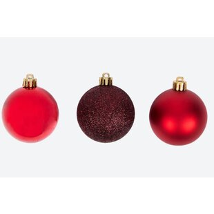 Plastové vianočné gule - červené mix (30ks)
