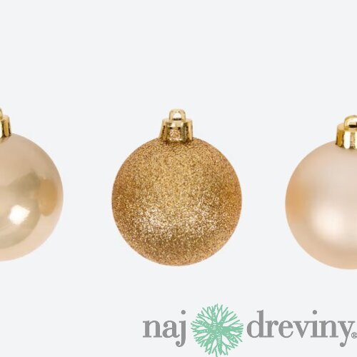 Plastové vianočné gule - zlaté mix (30ks)