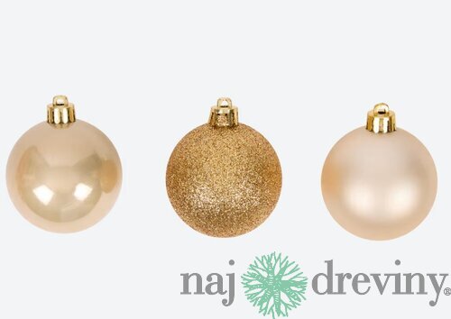 Plastové vianočné gule - zlaté mix (30ks)