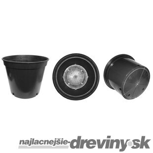 Plastový kvetináč čierny objem 20 l