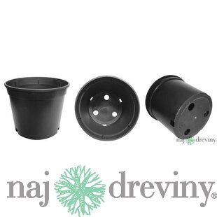 Plastový kvetináč čierny objem 3 l
