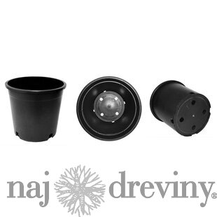 Plastový kvetináč čierny objem 5 l