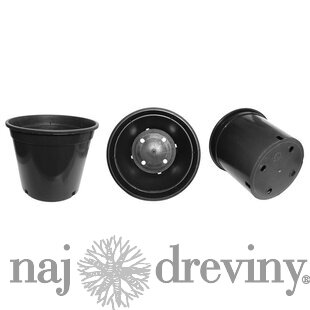 Plastový kvetináč čierny objem 7,5 l