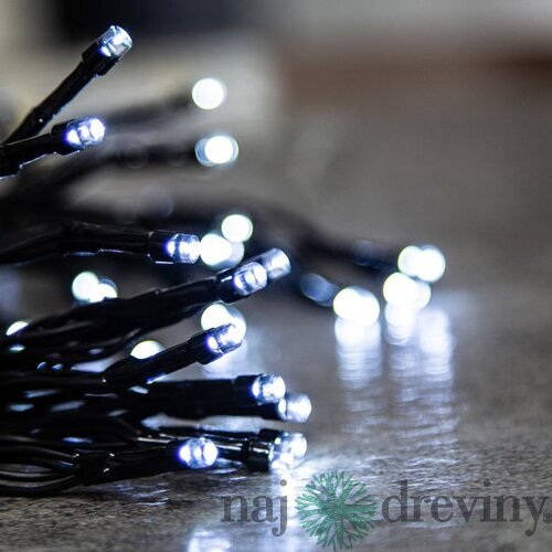 Reťaz Vianoce Ceibo, 48 LED studená biela, 8 funkcií, časovač, 3xAA, exteriér, osvetlenie, L-3,50 m