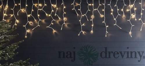 Reťaz Vianoce Icicle, 480 LED teplá biela, cencúľová, jednoduché svietenie, 230 V, 50 Hz, IP44, časovač, exteriér, L-12 m