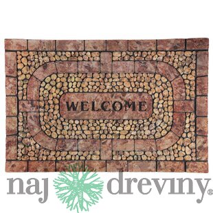 Rohožka MagicHome RBM 406, pred dvere, Welcome, guma, 89x58 cm