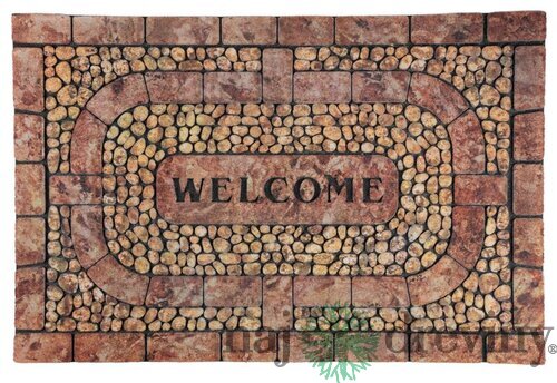 Rohožka MagicHome RBM 406, pred dvere, Welcome, guma, 89x58 cm