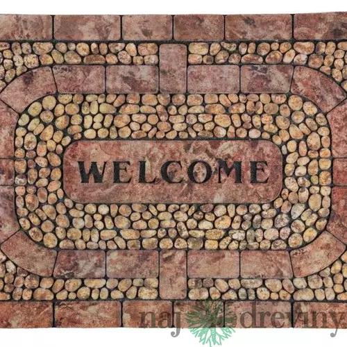 Rohožka MagicHome RBM 406, pred dvere, Welcome, guma, 89x58 cm