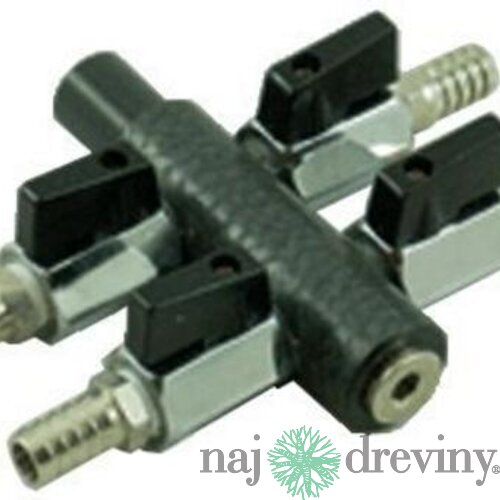 Rozdeľovač na hadicu 4-cestný 18 / 4 x 9 mm