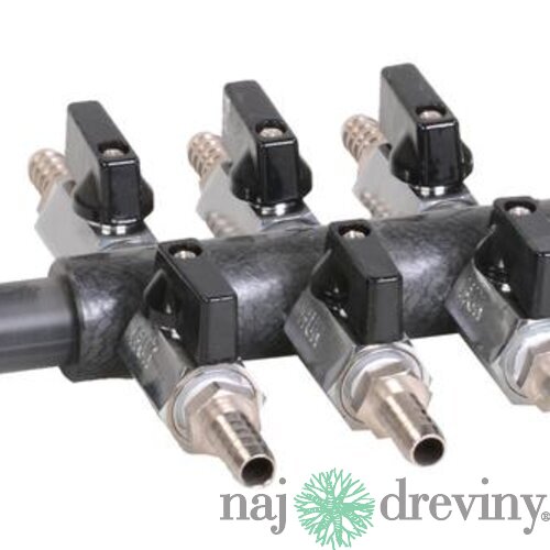 Rozdeľovač na hadicu 6-cestný 18 / 6 x 9 mm