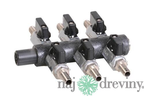 Rozdeľovač na hadicu 6-cestný 18 / 6 x 9 mm