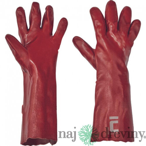 Rukavice REDSTART 10/XL, 45 cm, povlak PVC