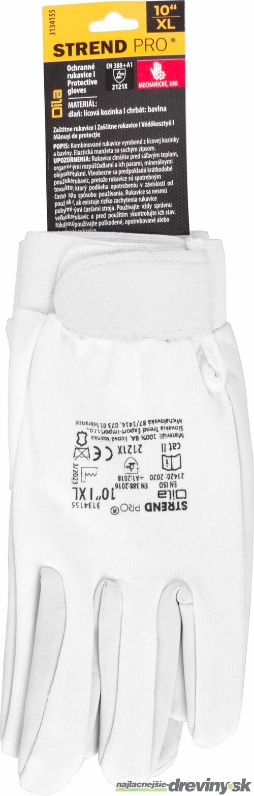 Rukavice Strend Pro Dila, textil/koža, veľkosť 10/XL