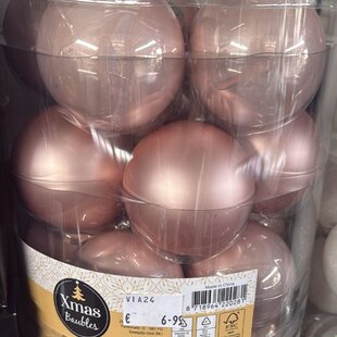 Ružové sklenené vianočné gule (15ks)