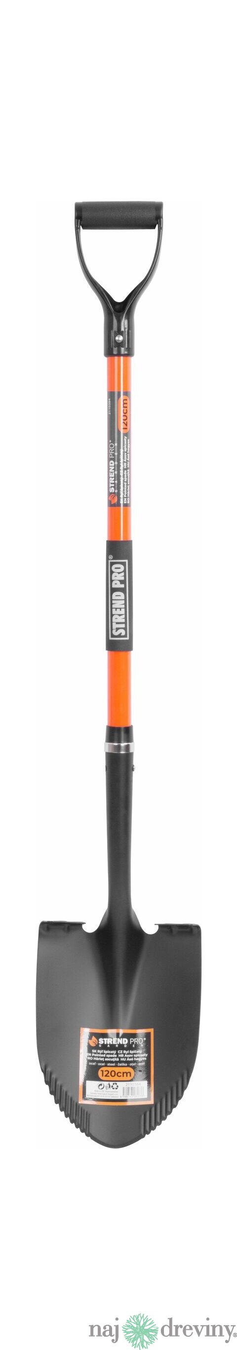 Rýľ Strend Pro Premium, špicatý, fiberglass, násada D 1230 mm