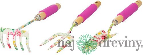 Sada náradia Strend Pro, záhradnícka, 3 dielna, potlač kvetov, Ladies line