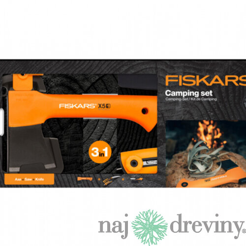 Set kempingový FISKARS sekera X5+nôž Hardware+ pílka 1057912